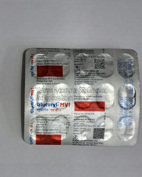 GLUCORYL-MV1MG TAB (15 PCS)