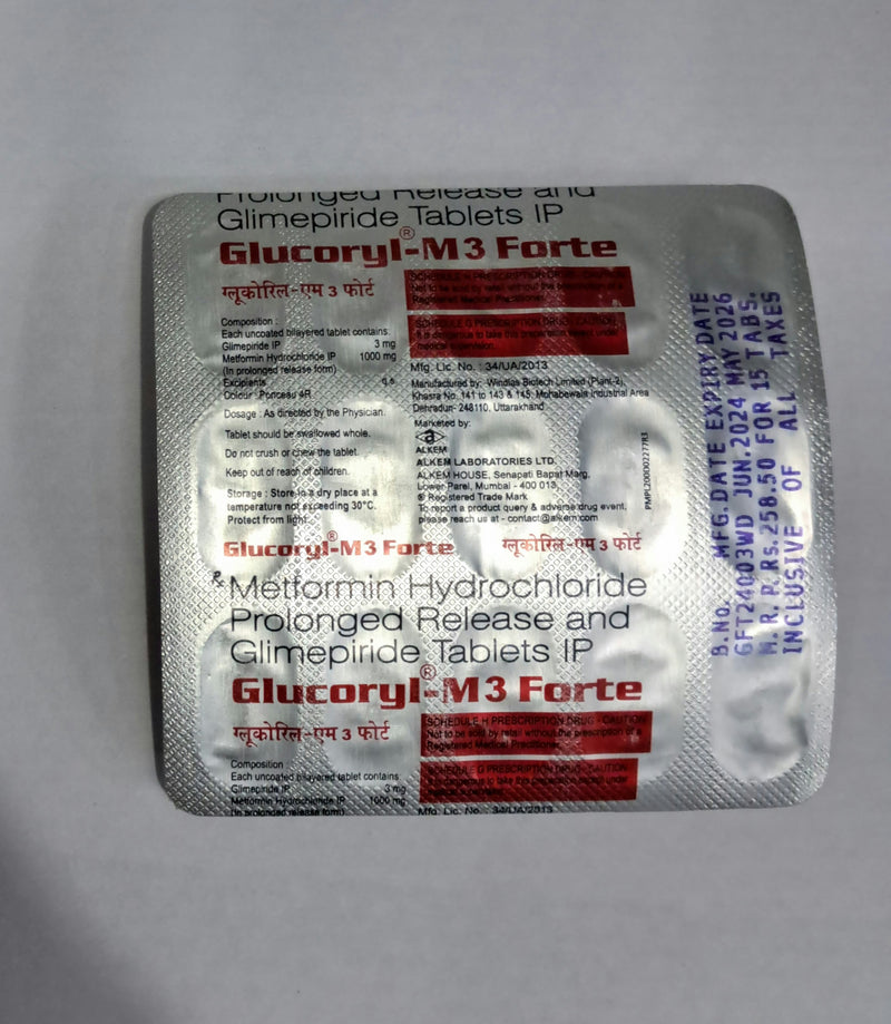GLUCORYL M3 FORTE TAB (15 PCS)