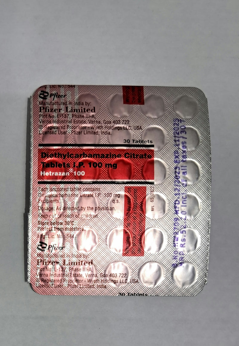 HETRAZAN 100MG TAB (30 PCS)(2640)