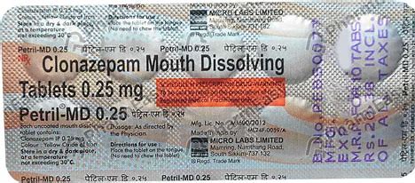 PETRIL-MD 0.25 MG TAB(10 TAB)
