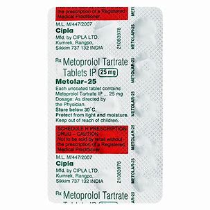 METOLAR 25 MG TAB(15 TAB)(1819)